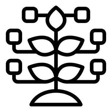 Ekoloji ağacı ikonu ana hatları vektörü. Sosyal yönetim. Ekoloji toplumu verileri