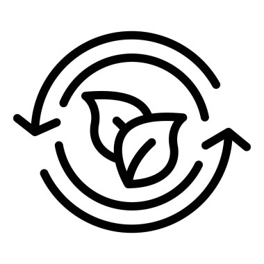 Ekoloji geri dönüşüm planı ikon ana hatları vektörü. Data zekası. Enerji Ağı