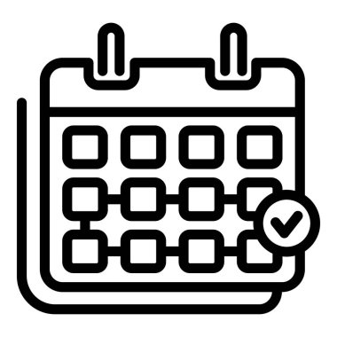 Köpek okulu takvimi eğitim ikonu ana hatları vektörü. Ders takibi. Yetişkin eğitimi