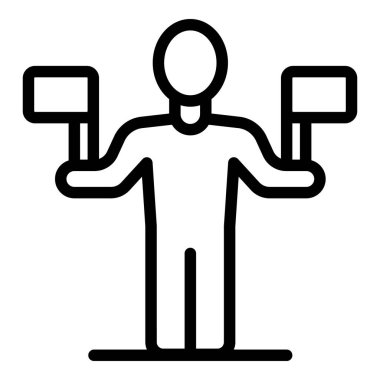 Köpek okulu eğitmeni ikon ana hatları vektörü. Sevimli yetişkin insanlar. Köpek koşusu oyunu