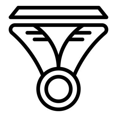 Köpek madalyası ikonu ana hat vektörü. Okul eğitimi başarıyla sonuçlandı. Yavru köpek oyunu