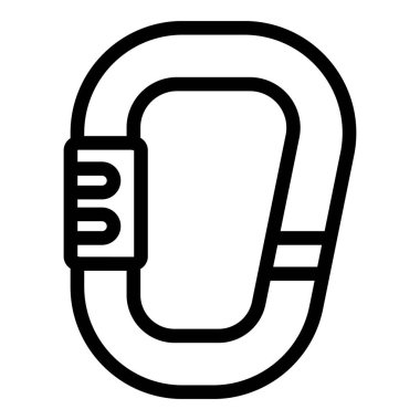 Carabine yürüyüş ikonu ana hatları vektörü. Tepede. Etkinlik dağları