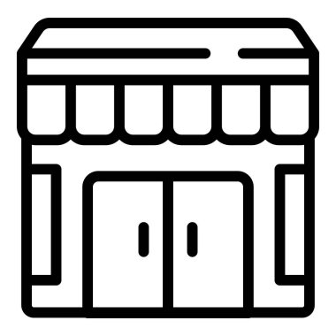 Sokak ön outlet simgesi ana hatları vektörü. Yetişkin arabası modası. Karanlık şehir