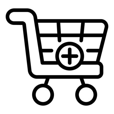 Alışveriş merkezinin ikon taslak taşıyıcısı. Piyasanın iç kısımları. Müşteri prizi