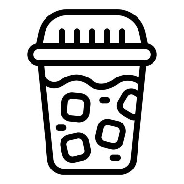 Glass latte ikon ana hatları vektörü. Bar kahvesi. İnce java