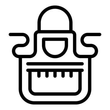 Temiz mutfak önlüğü taslak çizgisi vektörü. Ev zemininde ince. Döşemeyi düzenle