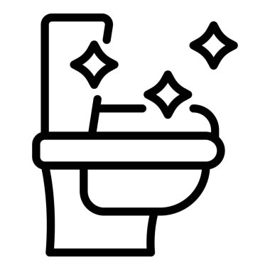 Yeni temiz tuvalet ikonu ana hatları vektörü. Banyo fırçası. Süpürge evi