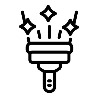 Temiz pencere fırçası ikon ana hatları vektörü. Temiz bir daire. Çocuk dağınık