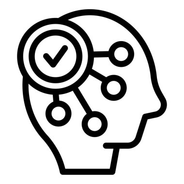 Sağlıklı zihin ikonu ana hatları vektörü. İnce bir kişisel bakım. Kadın hayırseverliği