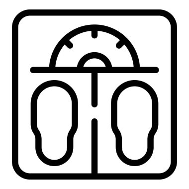 İyi sağlık ölçekli ikon ana hatları vektörü. Tıbbi tesis. Bakım planı egzersizi