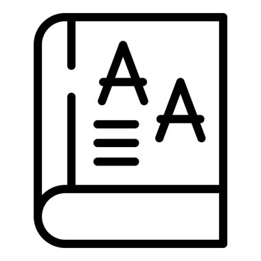 Kitap ikonu ana hatlarını tercüme et. Mobil uygulama konuşması. İngiliz cep telefonu