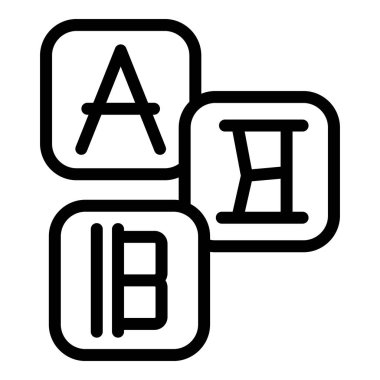 İngilizce tercüman simgesi ana hatlı vektör. Öğrenci uygulaması. Dosya cep telefonu