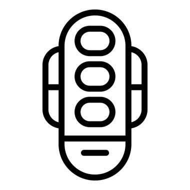 Ev ultraviyole ikon ana hatları vektörü. Siyah bakteri. Ampul UV lambası