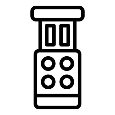 Ultraviyole sterilizatör taslak vektörü. Tıbbi ampul. Hastane ışığı...