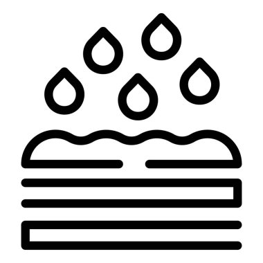 İdrar bırakma ikonu ana hatları vektörü. Yaşlanmış mesane. Döşek.