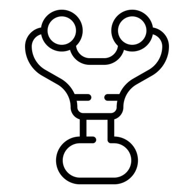 Roller Ball masaj ikonu ana hatlı vektör. Yeşim alet. Spa bakım kristali