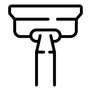 Modern paspas simgesi ana hatları vektörü. Daha temiz toz. Çöpler temizlendi.