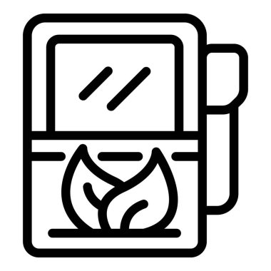 Eko yakıt istasyonu ikonu ana hat vektörü. Ağ sistemi. Eko enerji ızgarası