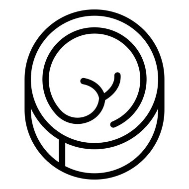 Hamur çanağı ikonu ana hatları vektörü. Bir börek. Mutfağı hazırlayın.