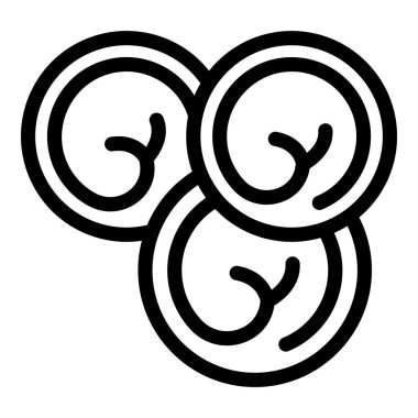 Hamur köftesi ikonu ana hatları vektörü. Buhar menüsü. Pelmeni Mutfağı