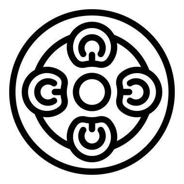 Hamur köfteleri üst görünüm ikon ana hatları vektörü. Yemek pişirin. Menü buharı