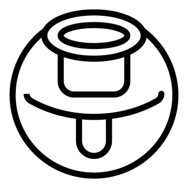 Yuvarlak hava kızartma ikonu ana hatları vektörü. Cihaz aşçısı. Sağlıklı tavuk pişir