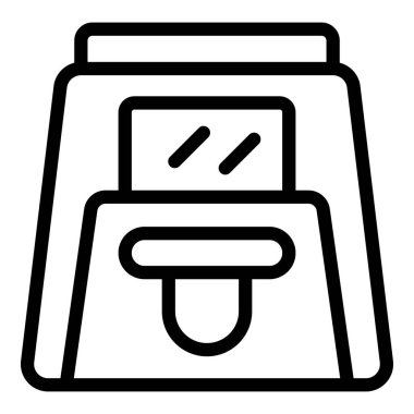 Elektriksel aygıt simgesi ana hatlı vektör. Derin sepet. Kızarmış ızgara