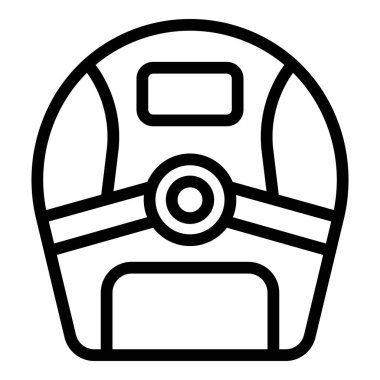 Kapalı hava kızartma ikonu ana hatları vektörü. Izgara yemek. Sağlıklı yemek