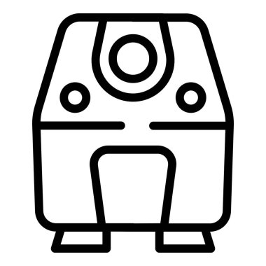 Mikrodalga elektronik kase ikonu ana hat vektörü. Fırın aşçısı. Fast food