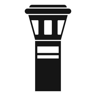 Havaalanı kulesi simgesi basit bir vektör. İçeride rahatla. Koltuk gezgini havası