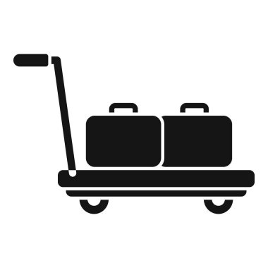 Araba çantası simgesi basit vektör. Havaalanı servis çantası. Kabin içeride.