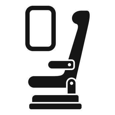 Servis koltuğu simgesi basit vektör. Tatil uçağı. Sandalye VIP sineği.