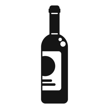 Şarap şişesi simgesi basit bir vektör. Bavul rahatla. Aero uyku tahtası