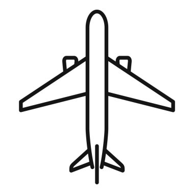 Uçak seyahat ikonu ana hat vektörü. Tatil gezisi. Tatil uykusu gezisi