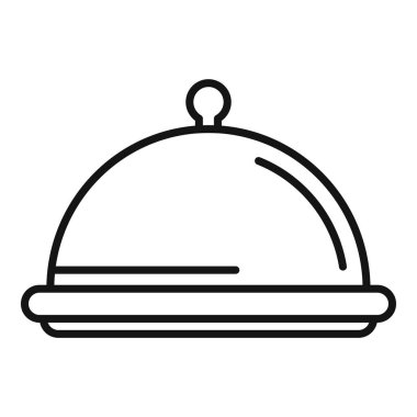 Servis gıda ikonu ana hatları vektörü. Uçak koltuğu sineği. Vip hava