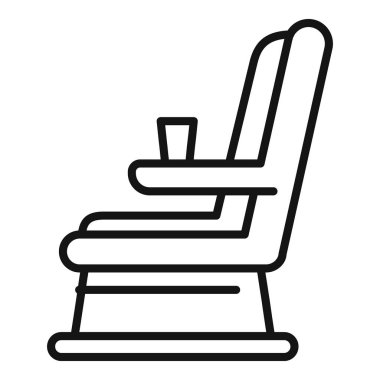 Vip uçak koltuğu ikonu ana hat vektörü. Kapalı kabin. Koltuk gezgini.