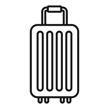 Seyahat çantası ikonu ana hatları vektörü. İç koltuk sineği. Özel kamara