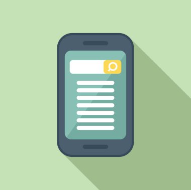 Arama motoru simgesi düz vektörü. İçerik sitesi. Çizelge verisi