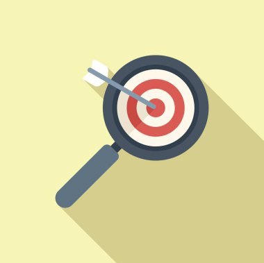 Hedef evrim net ikonu düz vektör. Seo web sitesi. İş verileri