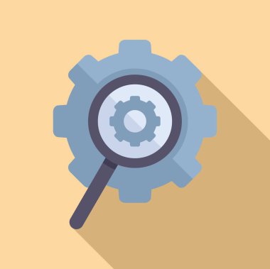 Vites cam büyüteç düz vektör. Rütbe yükseltme. Seyirci pazarı