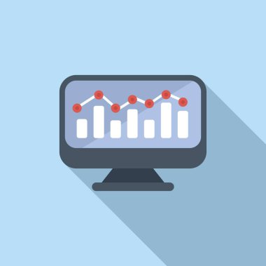 Grafik bilgisayar çizelgesi düz vektörü. Çevrimiçi destek. Seo web sitesi