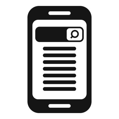 Arama motoru simgesi basit vektörü. İçerik sitesi. Çizelge verisi