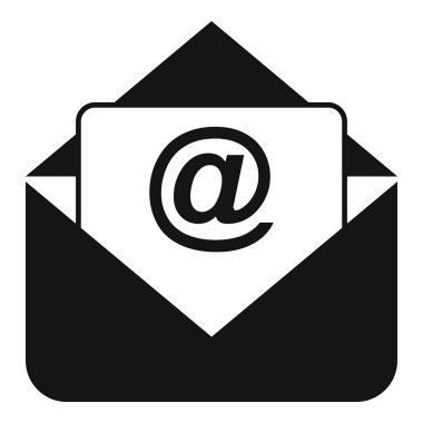 E- posta seo yanıt simgesi basit vektör. Evrensel global seo. Web keşfi