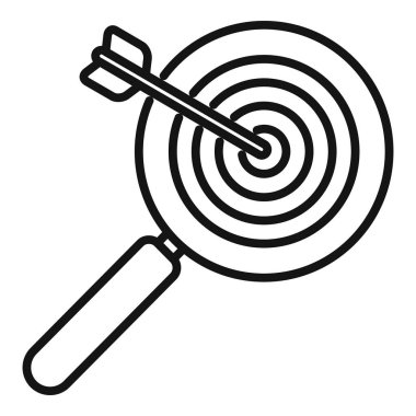 Hedef Evrim Ağı ikonu ana hat vektörü. Seo web sitesi. İş verileri