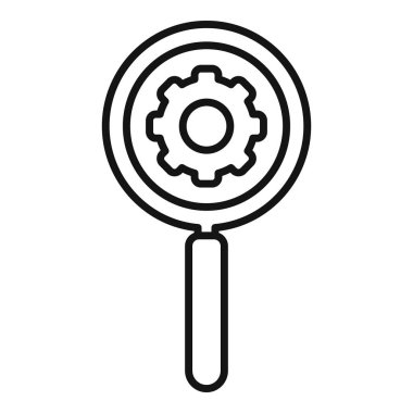 Büyüteç simgesi ana hat vektörü. İçerik web sitesi. Çizelge platformu