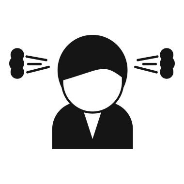 Stresli işçi simgesi basit bir vektör. Uykuya hazır. Yoğun bir gün.