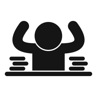 Günlük ofis simgesi basit vektör. Çalışmalar hazır. Resepsiyon.