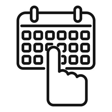 Takvim aktif hızlı uyku ikonu ana hatları vektörü. Geç saatlere kadar çalışıyorum. Resepsiyon.