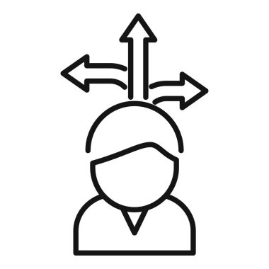 Meşgul kişi masa simgesi ana hatları vektörü. Aktif durumda. Ajans uyuyor