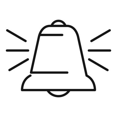 İş yeri bildirim simgesi ana hatları vektörü. Geç saatlere kadar çalışıyorum. Resepsiyonist.